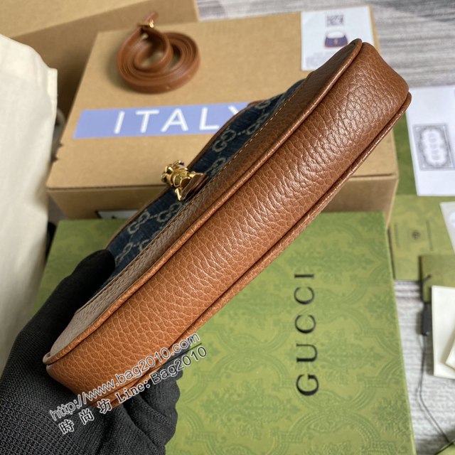 Gucci2021新顏色女包 古馳復古牛仔布包 Gucci丹寧系列腋下包 637092  ydg3195
